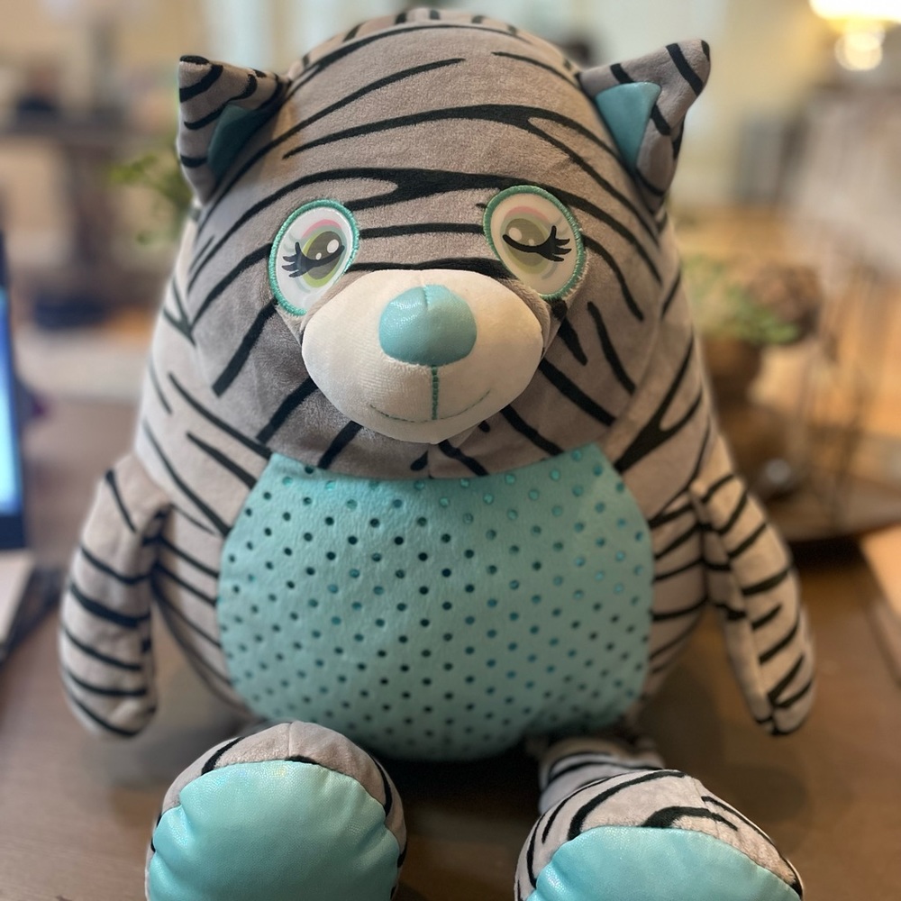 Teal & Gray plush cat
